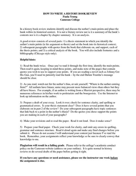 book review format for university students