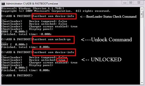 bootloader unlock command cmd