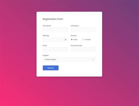 bootstrap form examples w3schools