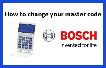 bosch alarm change master code