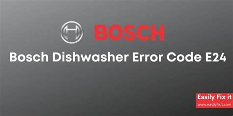 bosch classixx error code e24