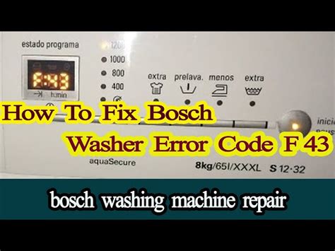 bosch exxcel washing machine error code f21