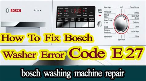 bosch washing machine error code 27