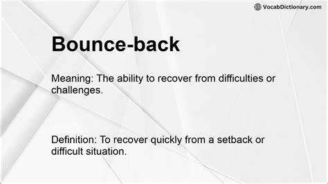 bounce back meaning in arabic