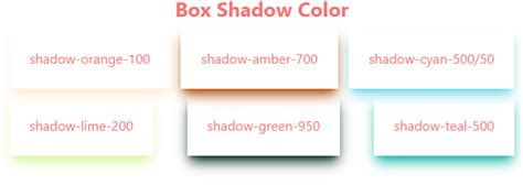 box shadow examples tailwind