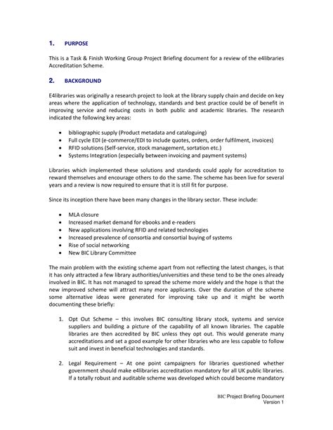 brief project description example