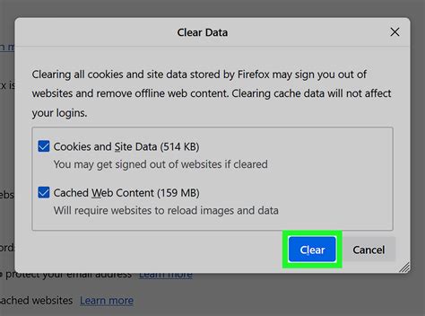 Browser Cache Cookies Error