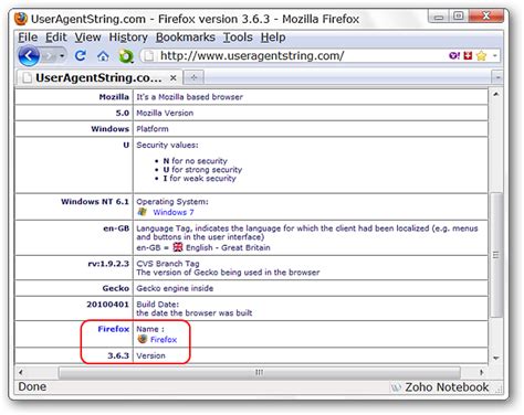 browser user agent string lookup