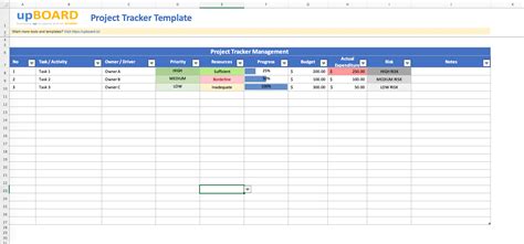 build a project tracker in excel
