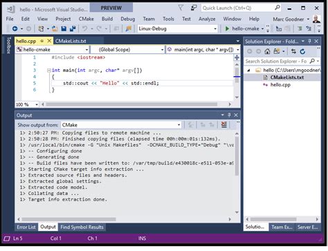 build cmake project in visual studio