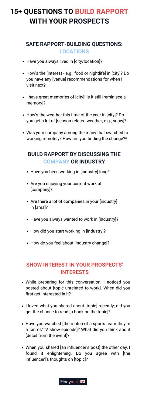 building rapport questions examples