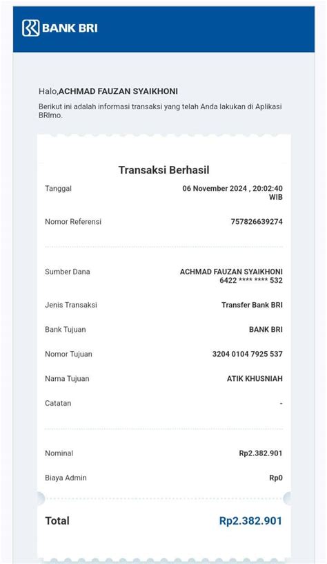 bukti transaksi atm