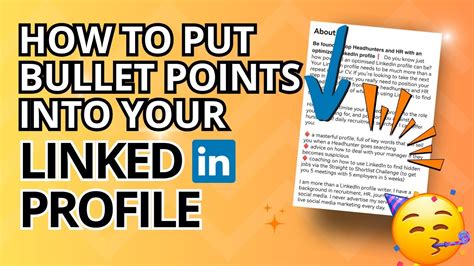 bullet points in linkedin description