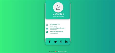 business card html css codepen