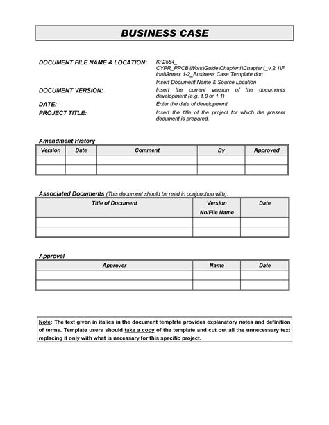 business case document example