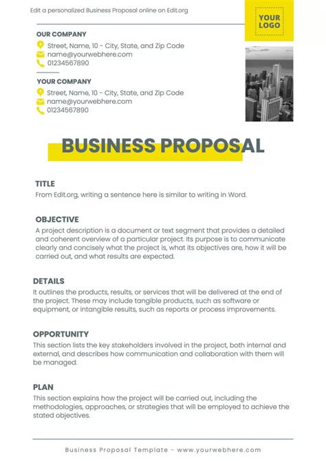 business model proposal example
