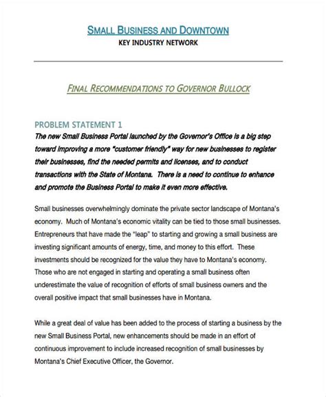 business problem statement examples