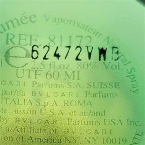 bvlgari perfume batch code