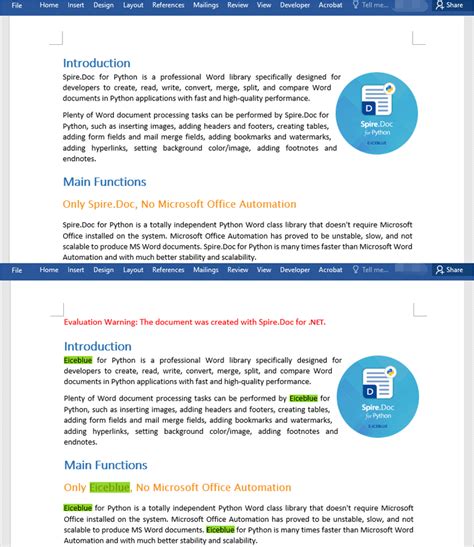 c# find and replace text in word document