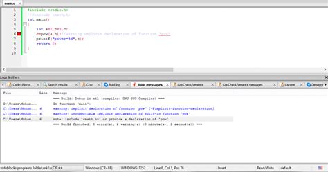 c code implicit declaration of function