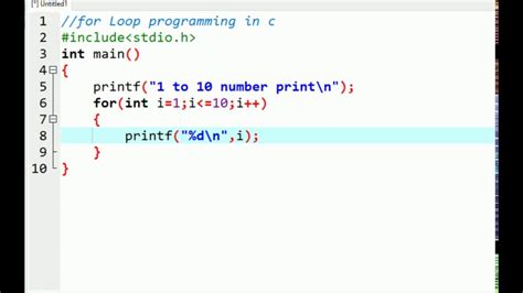 c for loop program