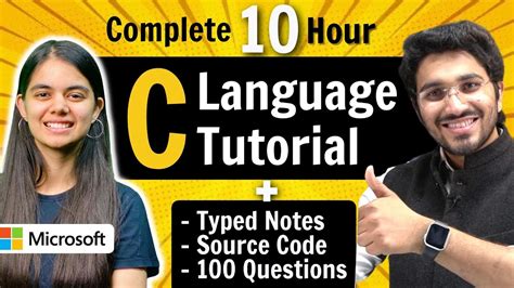 c language tutorial for beginners with notes & practice questions