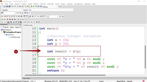 c modulo example