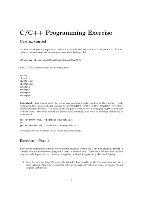 c programming exercises with answers