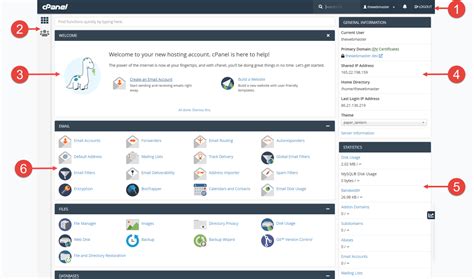 cPanel control panel