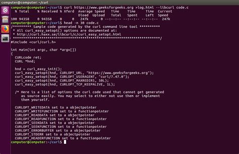 cURL command line interface