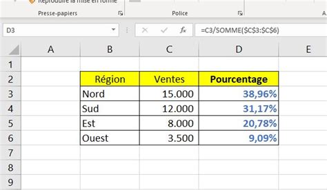 calcul de pourcentage d'augmentation sur excel