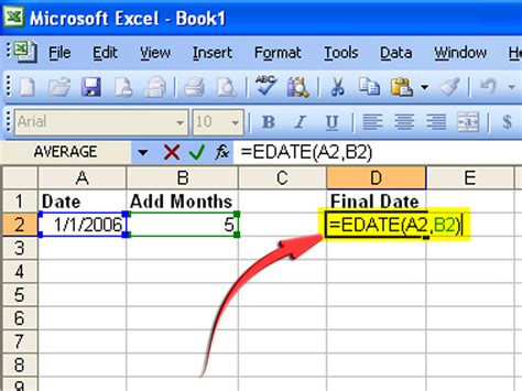 calendar date in excel formula
