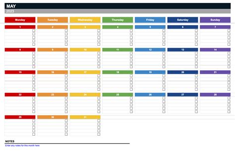 calendar excel template free