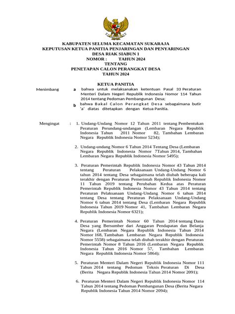 calon perangkat desa