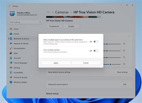 camera advanced settings