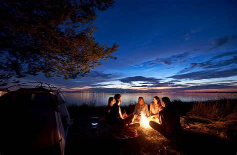 campfire at night