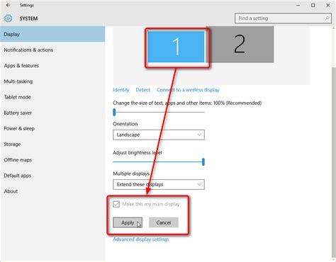 can't change multiple display settings windows 10