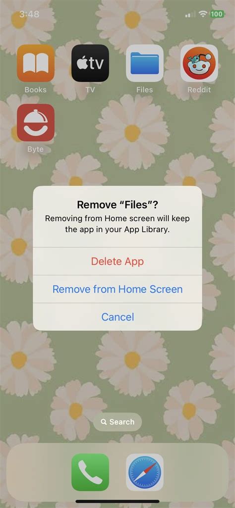 can't delete app only remove from home screen