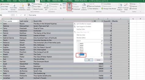 can't filter blanks in excel
