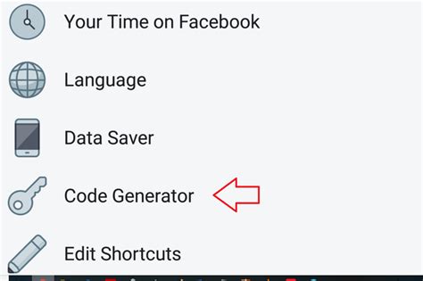 can't find code generator for facebook
