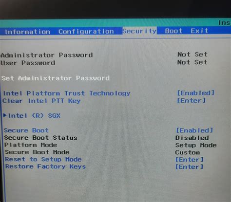 can't find secure boot