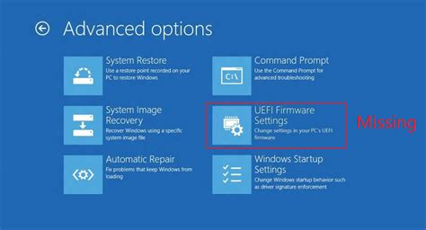 can't find uefi firmware settings