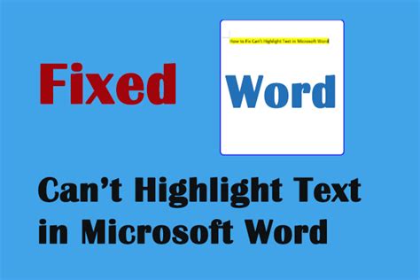 can't highlight text in word