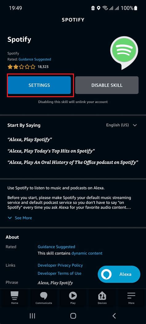 can't link spotify to alexa app