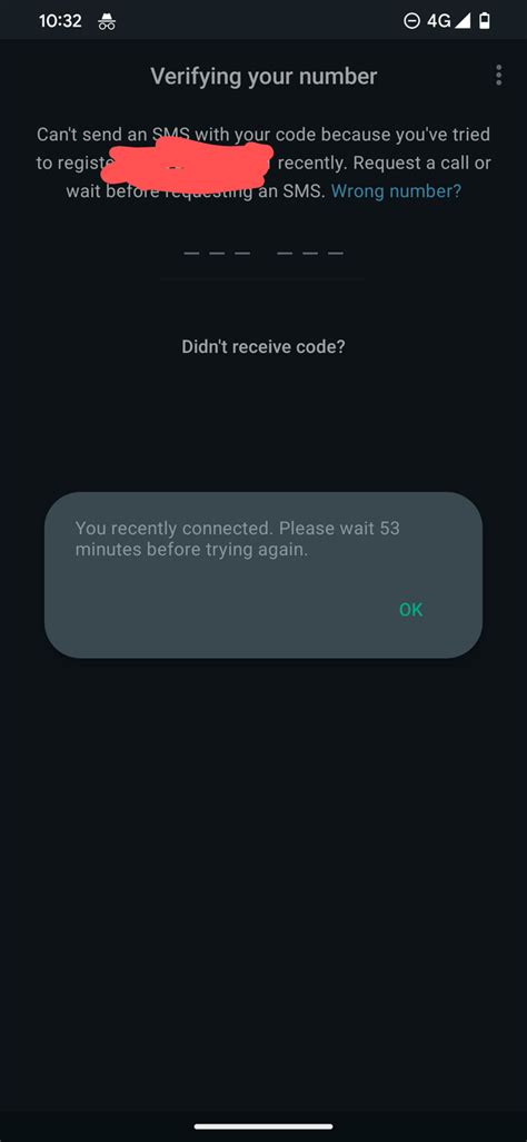 can't receive sms verification code from whatsapp