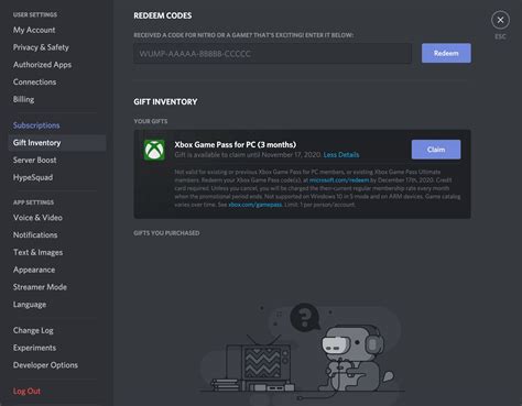 can't redeem discord game pass code
