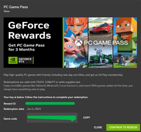 can't redeem nvidia game pass code