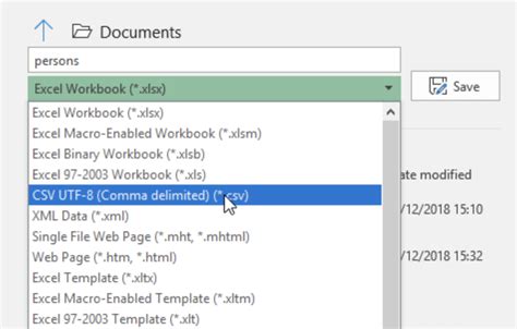 can't save csv file in excel