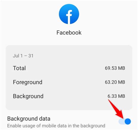 can't use facebook on mobile data