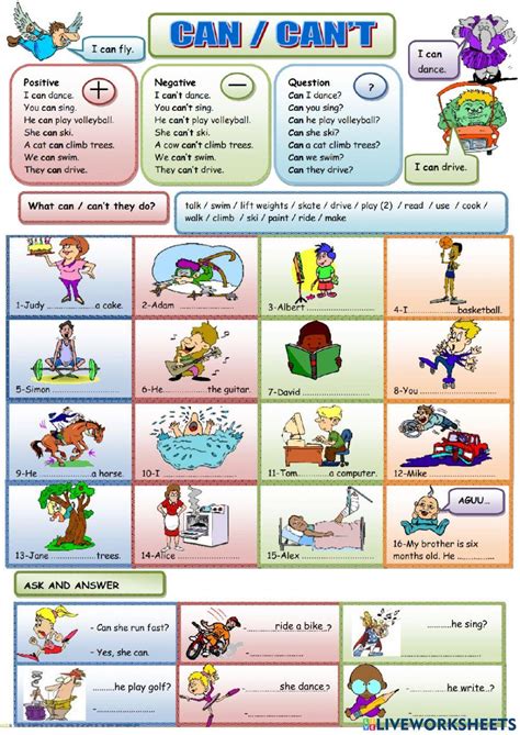 can affirmative negative interrogative exercises
